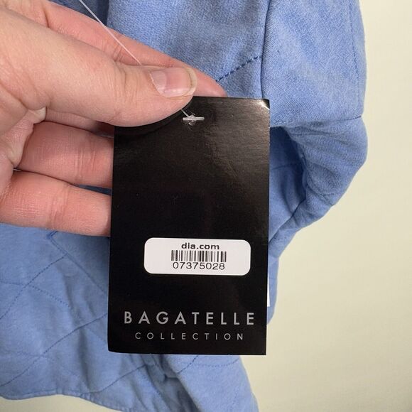 Bagatelle Jacket Women's 1X Chambray Blue Quilted Full Zip Oversized Boxy New - Picture 5 of 8